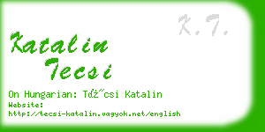 katalin tecsi business card
